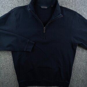 Scott Barber 1/4 Zip Sweater Mens Size Medium Blue Pullover Pima Cotton Adult